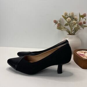 Hush Puppies Bounce Gilly Kitten Heel Pump Black Women's 10M Tried On